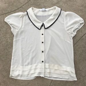 forever 21??? fancy cream and black shirt